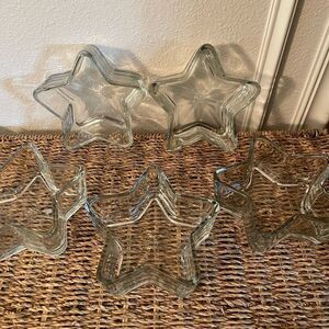 Libbey Glass Star Bowls Candle Holders Trinket Bowls set of 5